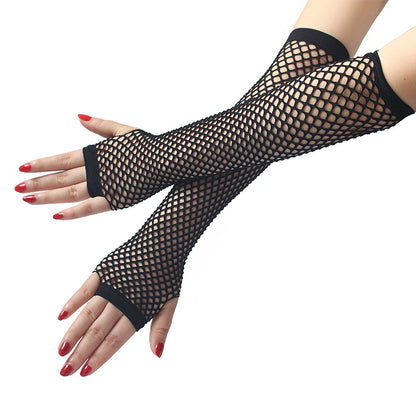 Coarse Mesh Fishnet Stretch Sexy Sleeve Gloves