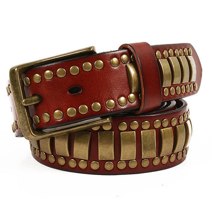 Women's & Men's First Layer Cowhide Neutral Pin Buckle Personality Belts