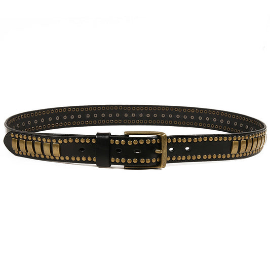 Women's & Men's First Layer Cowhide Neutral Pin Buckle Personality Belts