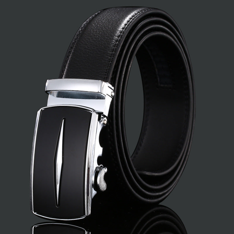 Men's Leather Automatic Buckle Cowhide Business Pant Belts