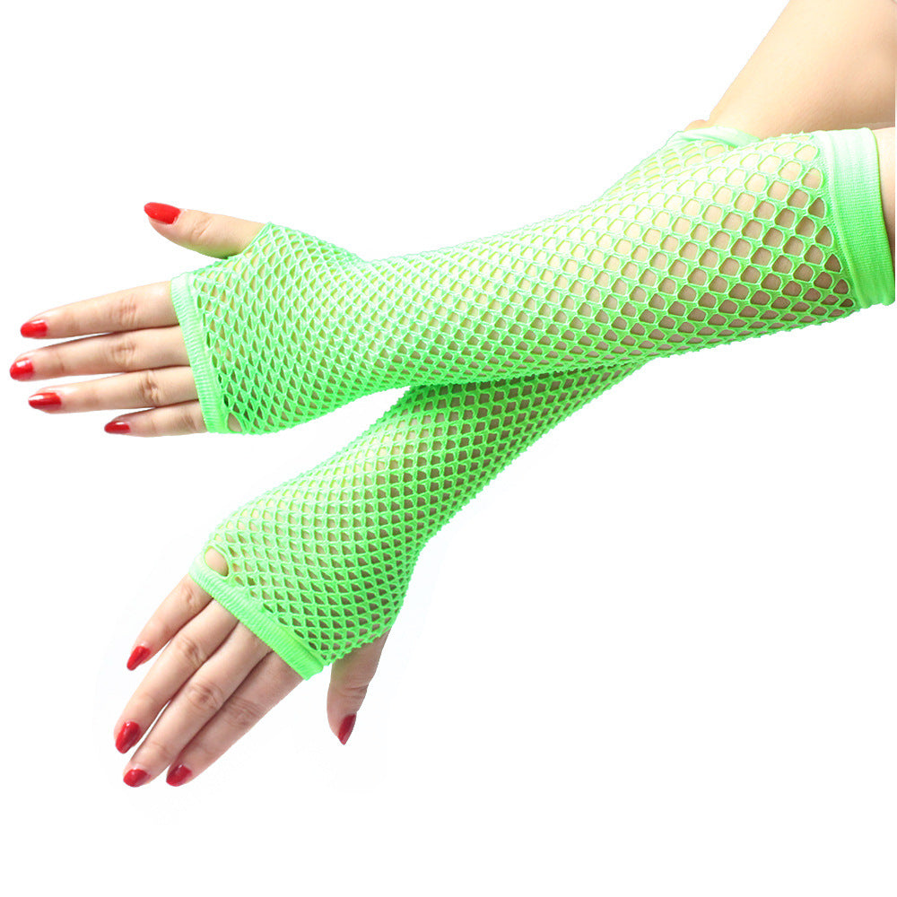 Coarse Mesh Fishnet Stretch Sexy Sleeve Gloves