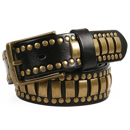 Women's & Men's First Layer Cowhide Neutral Pin Buckle Personality Belts