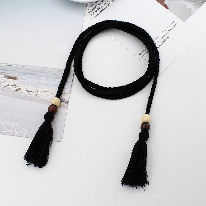 Women's Tassel Thin Dress Decoration Waist Chain Belts