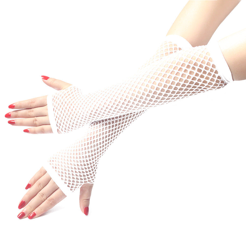 Coarse Mesh Fishnet Stretch Sexy Sleeve Gloves