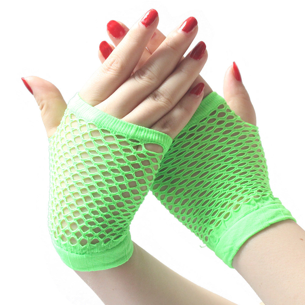 Short Fishnet Nightclub Sexy Stretch Punk Mesh Gloves