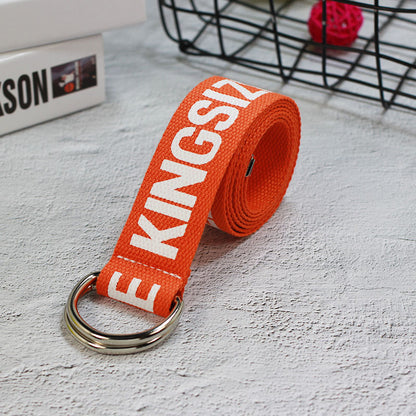 Women's & Men's Style Trendy Fashion Joker Nylon Canvas Printed Belts