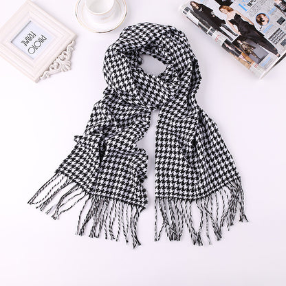 Fashion British Plaid Artificial Cashmere Tassel Scarfs