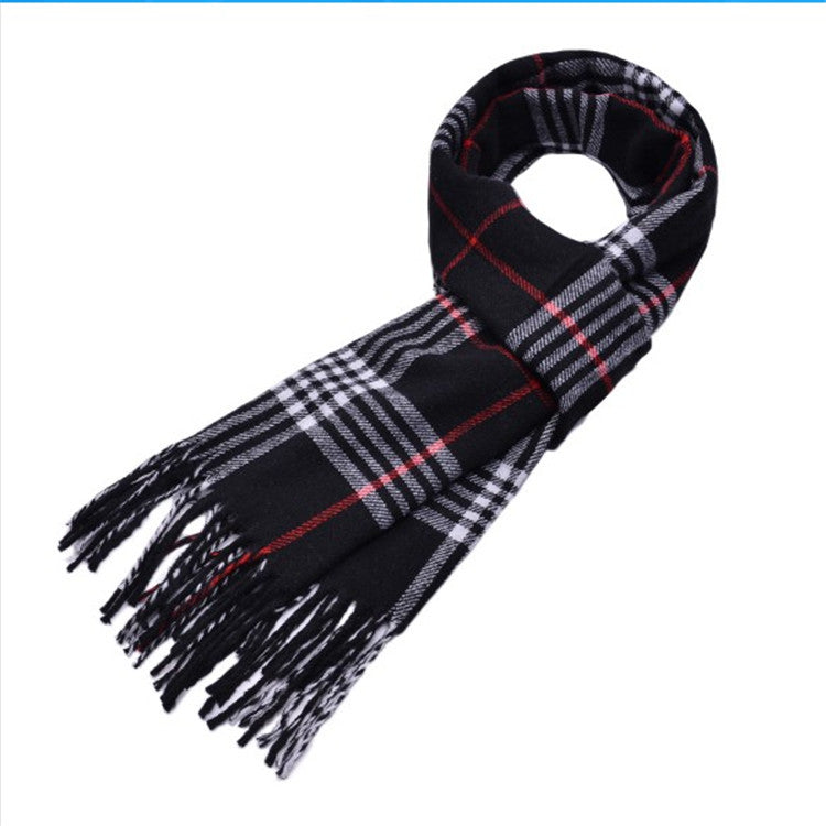 Men's Winter Gift Thick British Plaid Warm Scarfs