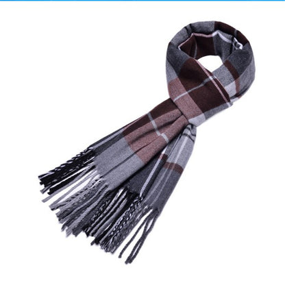 Men's Winter Gift Thick British Plaid Warm Scarfs