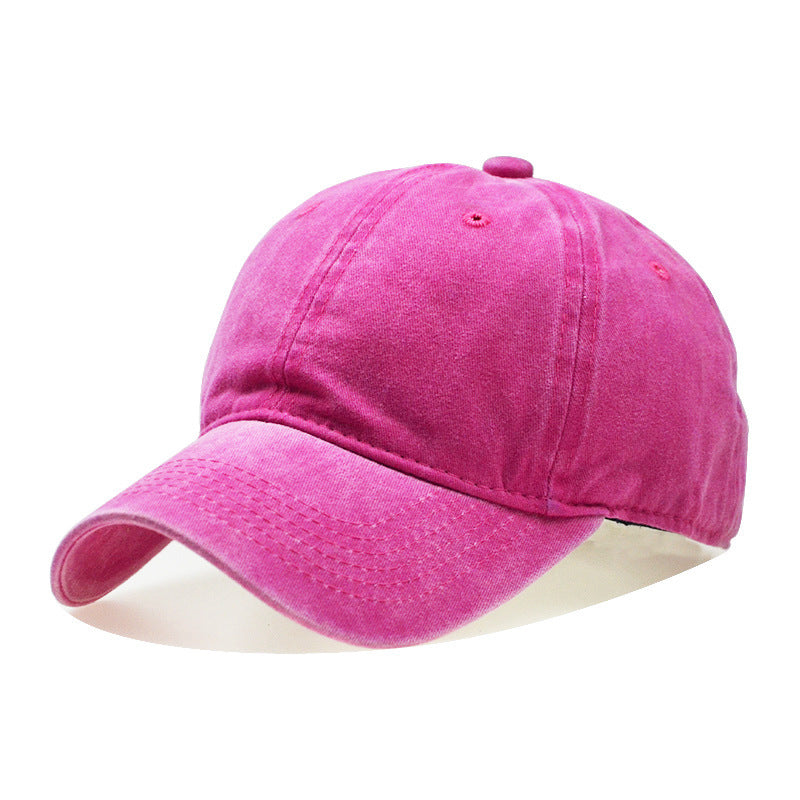 Men's Washed Pure Cotton Solid Color Light Hats & Caps