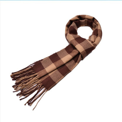 Men's Winter Gift Thick British Plaid Warm Scarfs