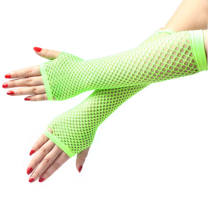 Coarse Mesh Fishnet Stretch Sexy Sleeve Gloves