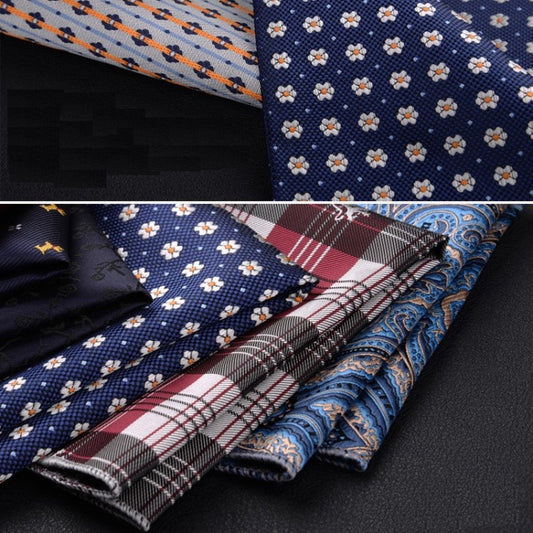 Men's Jacquard Square Dress Wedding Groom Pocket Scarfs