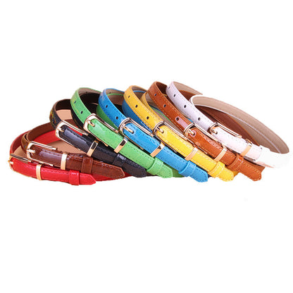 Women's Fashionable Thin Leather Trendy Small Pin Belts