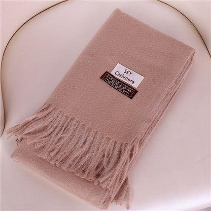 Women's Solid Color Bristle Warm Shawl Candy Scarfs