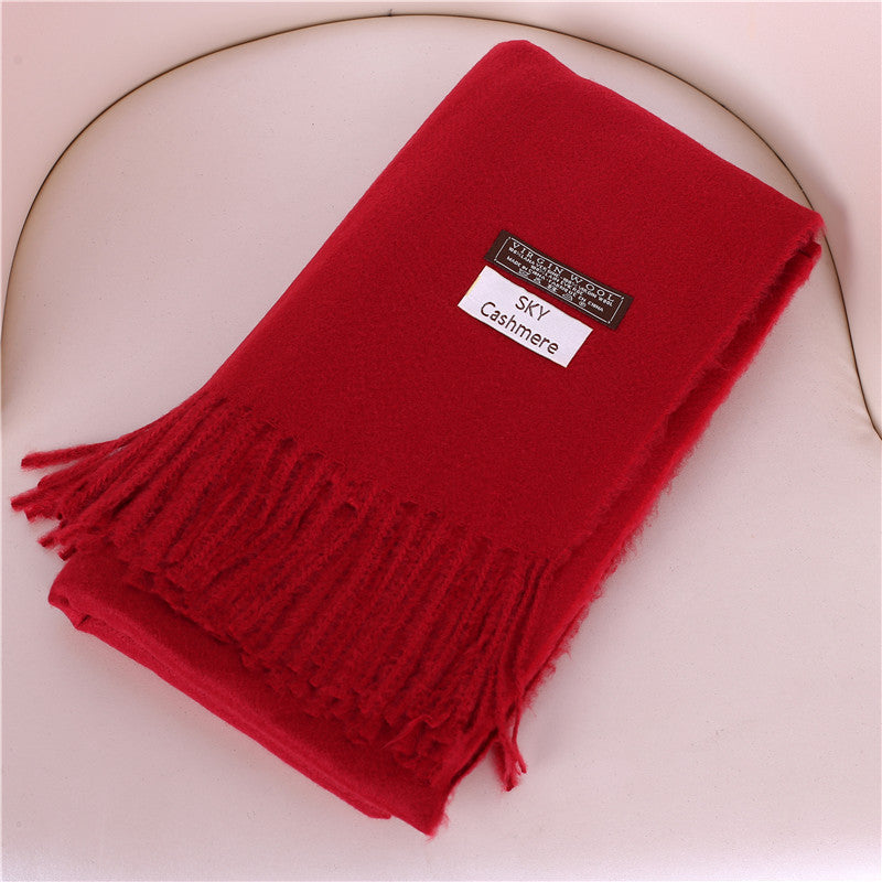 Women's Solid Color Bristle Warm Shawl Candy Scarfs