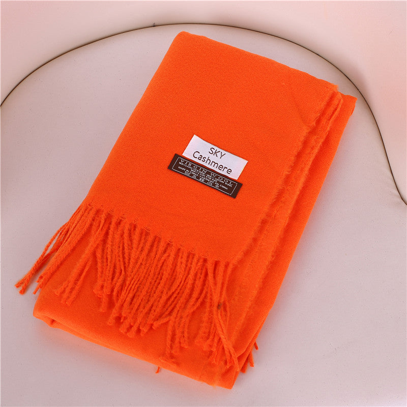 Women's Solid Color Bristle Warm Shawl Candy Scarfs