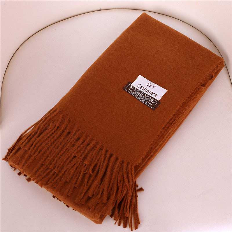 Women's Solid Color Bristle Warm Shawl Candy Scarfs