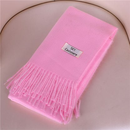 Women's Solid Color Bristle Warm Shawl Candy Scarfs