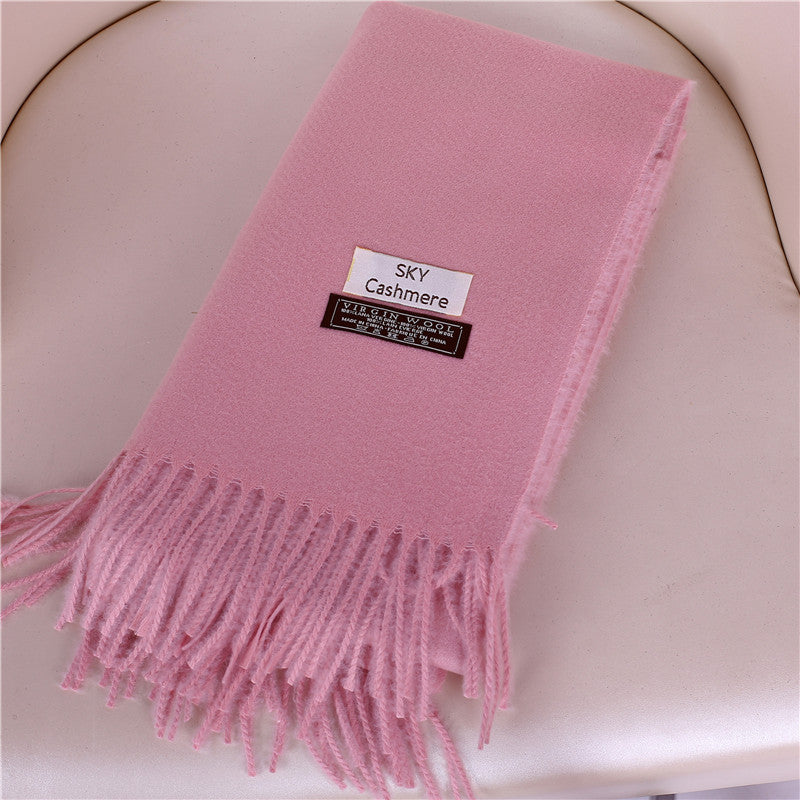 Women's Solid Color Bristle Warm Shawl Candy Scarfs