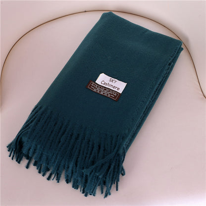 Women's Solid Color Bristle Warm Shawl Candy Scarfs