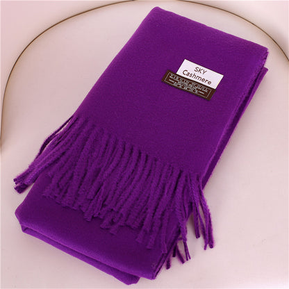 Women's Solid Color Bristle Warm Shawl Candy Scarfs