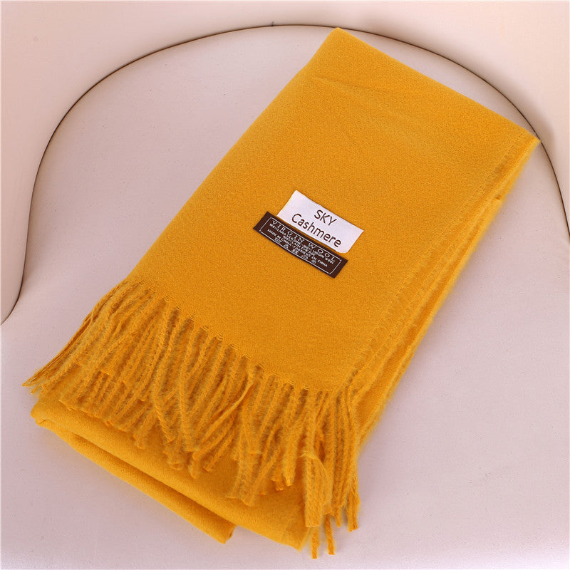 Women's Solid Color Bristle Warm Shawl Candy Scarfs