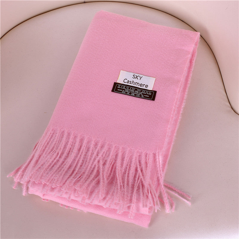 Women's Solid Color Bristle Warm Shawl Candy Scarfs