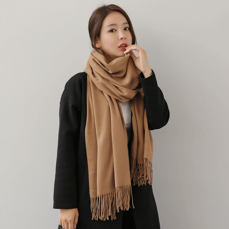 Women's Brushed Solid Color Cashmere Versatile Garland Scarfs