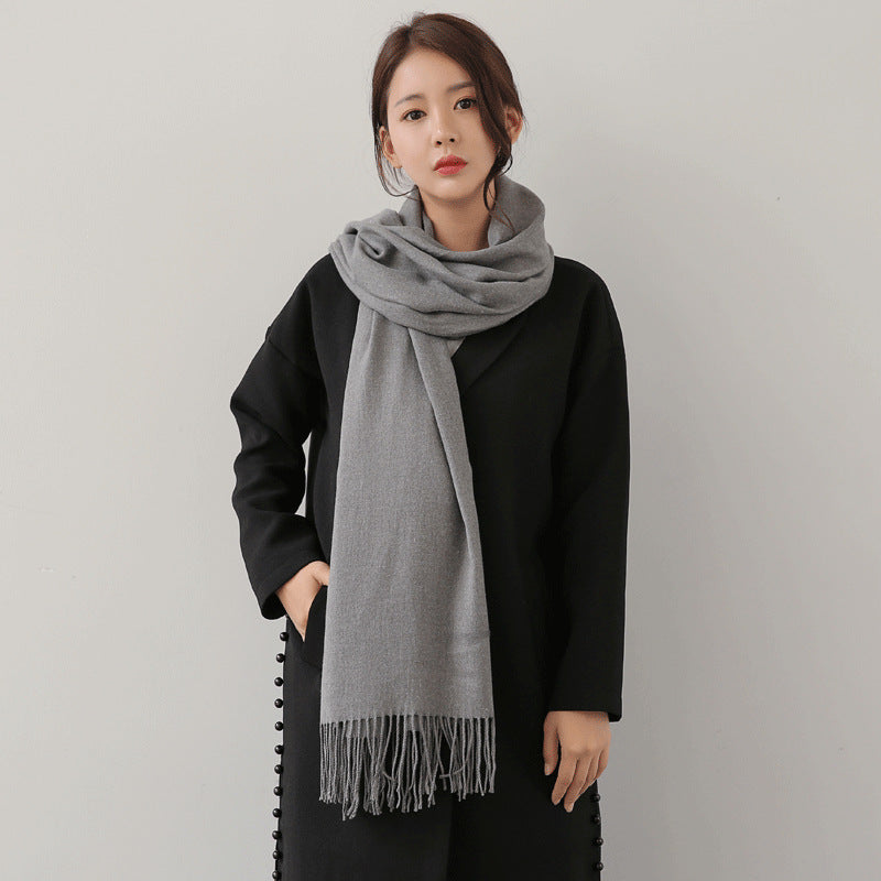 Women's Brushed Solid Color Cashmere Versatile Garland Scarfs