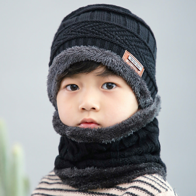 Children's Style Thickened Woolen Fleece-lined Winter Warm Kids' Headwear