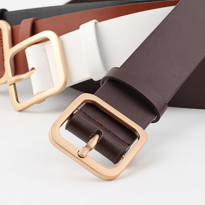 Women's Korean Square Pin Buckle Decorative Soft Belts