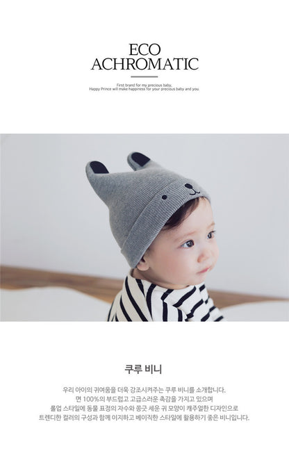 Hat Knitted Wool Cute Cartoon Bear Embroidery Kids' Headwear