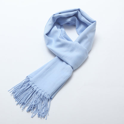 Women's Brushed Solid Color Cashmere Versatile Garland Scarfs