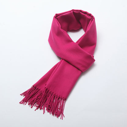 Women's Brushed Solid Color Cashmere Versatile Garland Scarfs