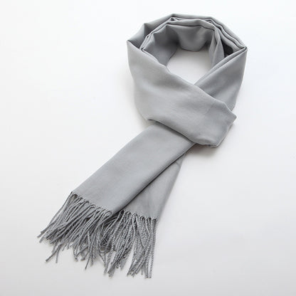 Women's Brushed Solid Color Cashmere Versatile Garland Scarfs