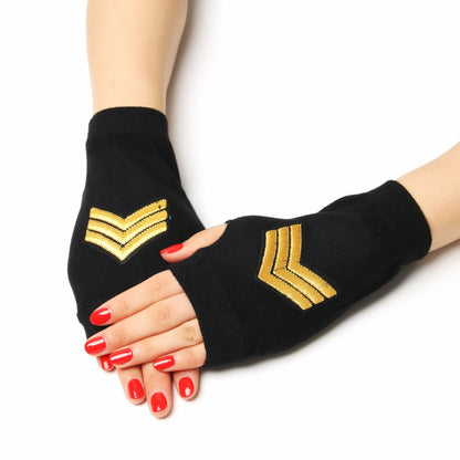 Women's & Men's Sailor Dance Open Finger Rivet Knitting Gloves