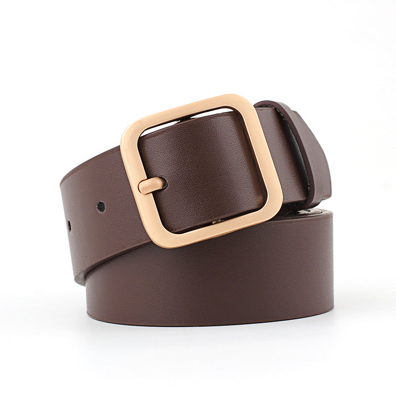 Women's Korean Square Pin Buckle Decorative Soft Belts