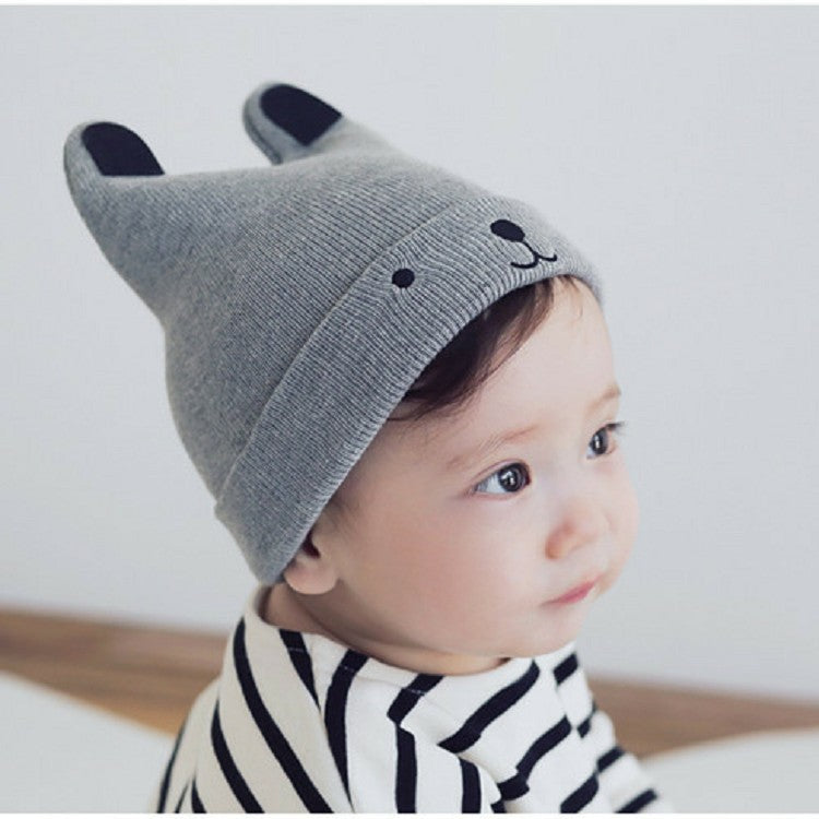 Hat Knitted Wool Cute Cartoon Bear Embroidery Kids' Headwear