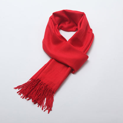 Women's Brushed Solid Color Cashmere Versatile Garland Scarfs