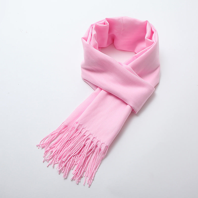 Women's Brushed Solid Color Cashmere Versatile Garland Scarfs