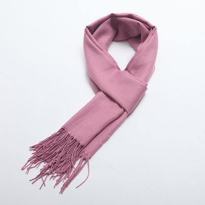 Women's Brushed Solid Color Cashmere Versatile Garland Scarfs