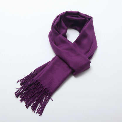 Women's Brushed Solid Color Cashmere Versatile Garland Scarfs