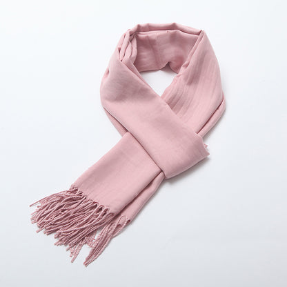 Women's Brushed Solid Color Cashmere Versatile Garland Scarfs