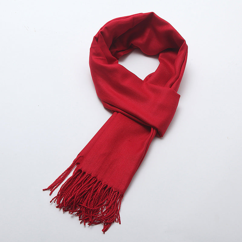 Women's Brushed Solid Color Cashmere Versatile Garland Scarfs