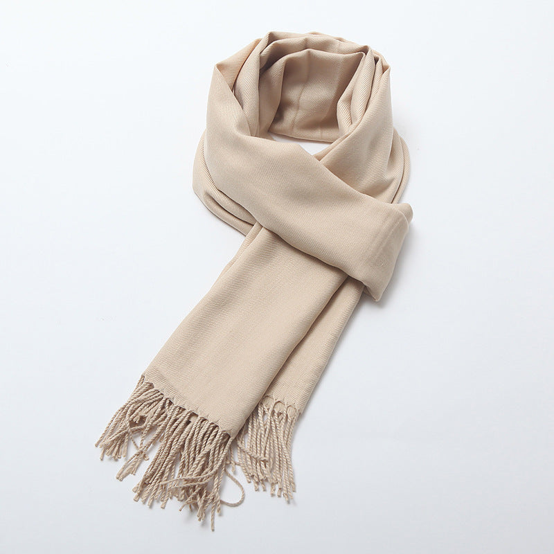 Women's Brushed Solid Color Cashmere Versatile Garland Scarfs