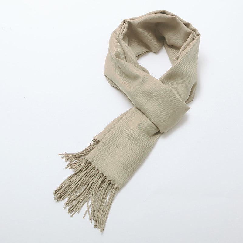 Women's Brushed Solid Color Cashmere Versatile Garland Scarfs