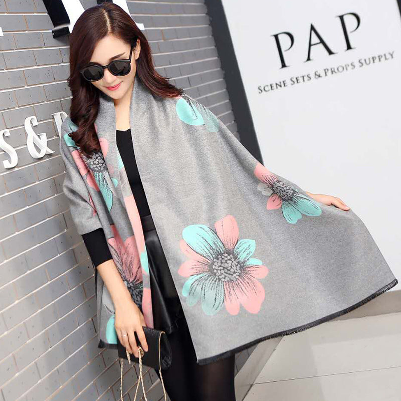 Women's Thickened Warm Korean Fashion Cashmere Shawl Scarfs