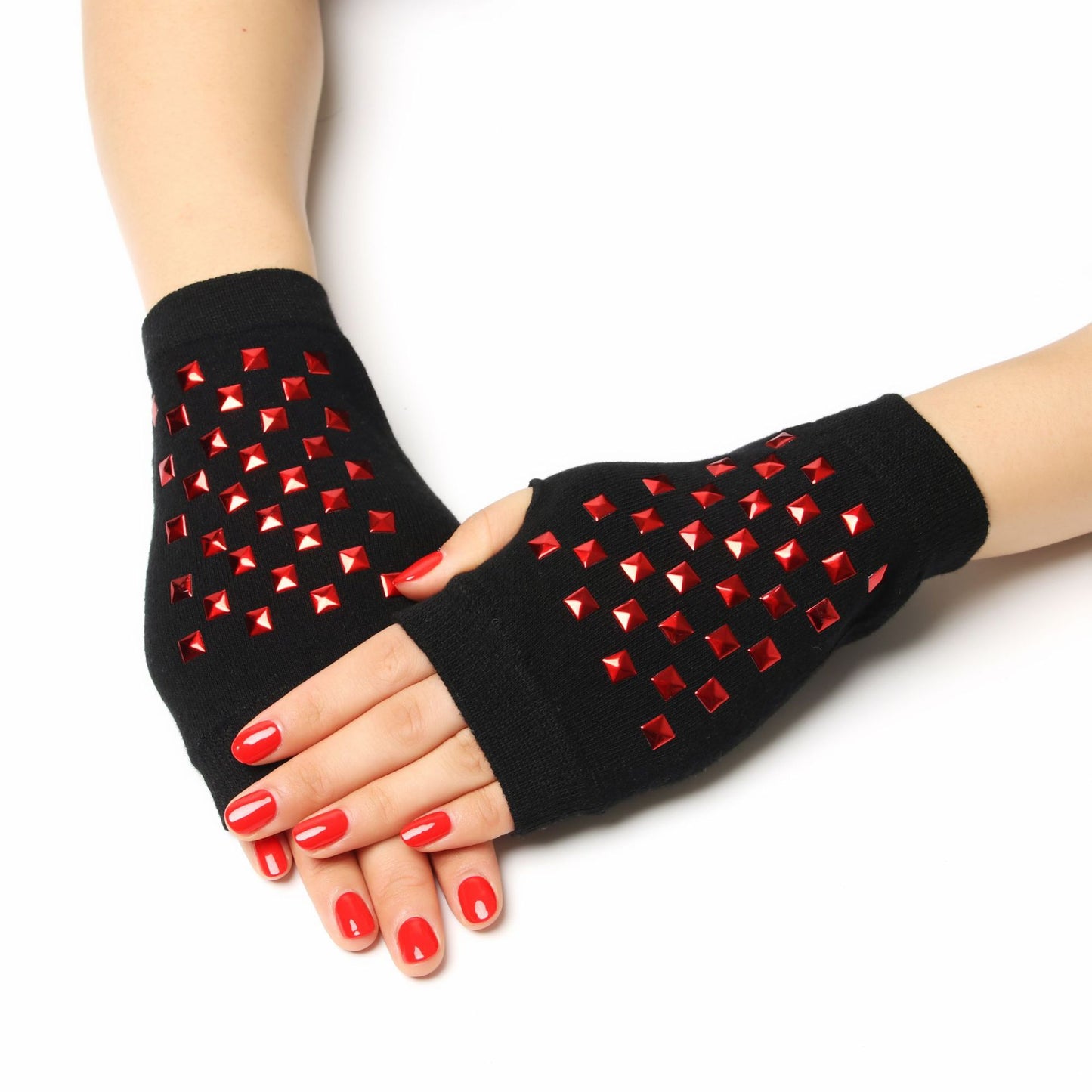 Women's & Men's Dance Open Finger Rivet Knitting Wool Gloves