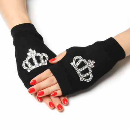 Women's & Men's Dance Open Finger Rivet Knitting Wool Gloves